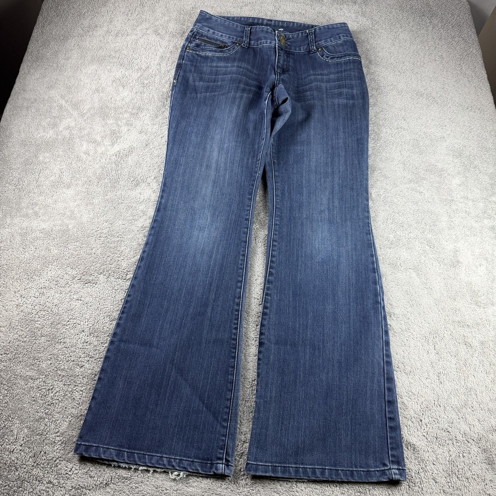 INC Denim Boot Leg Curvy Fit Jeans Womens Size 6 Blue Dark Wash Mid Rise